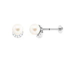 Arisha Jewels-Unique Freshwater Pearl Solitaire Helix Earring with Diamond