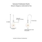 Arisha Jewels-White Freshwater Pearl Drop Earrings with Diamond