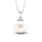 Arisha Jewels-Handpicked Freshwater Pearl Drop Pendant with Diamond