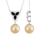 Arisha Jewels-Vintage Inspired South Sea Pearl Drop Necklace with Garnet and Diamond