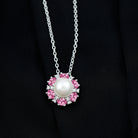 Arisha Jewels-Elegant Freshwater Pearl Pendant with Pink Sapphire