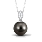 Arisha Jewels-Natural Tahitian Pearl Solitaire Pendant with Diamond