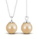 Arisha Jewels-12 MM Round South Sea Pearl Drop Pendant Necklace