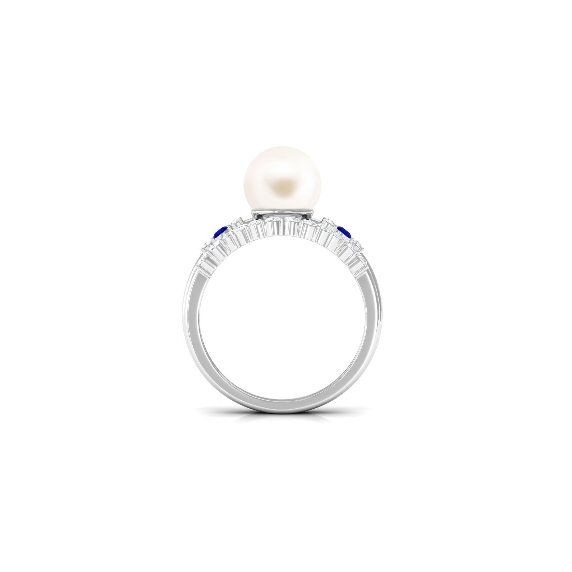 Arisha Jewels-Elegant White Pearl Ring Set for Bride