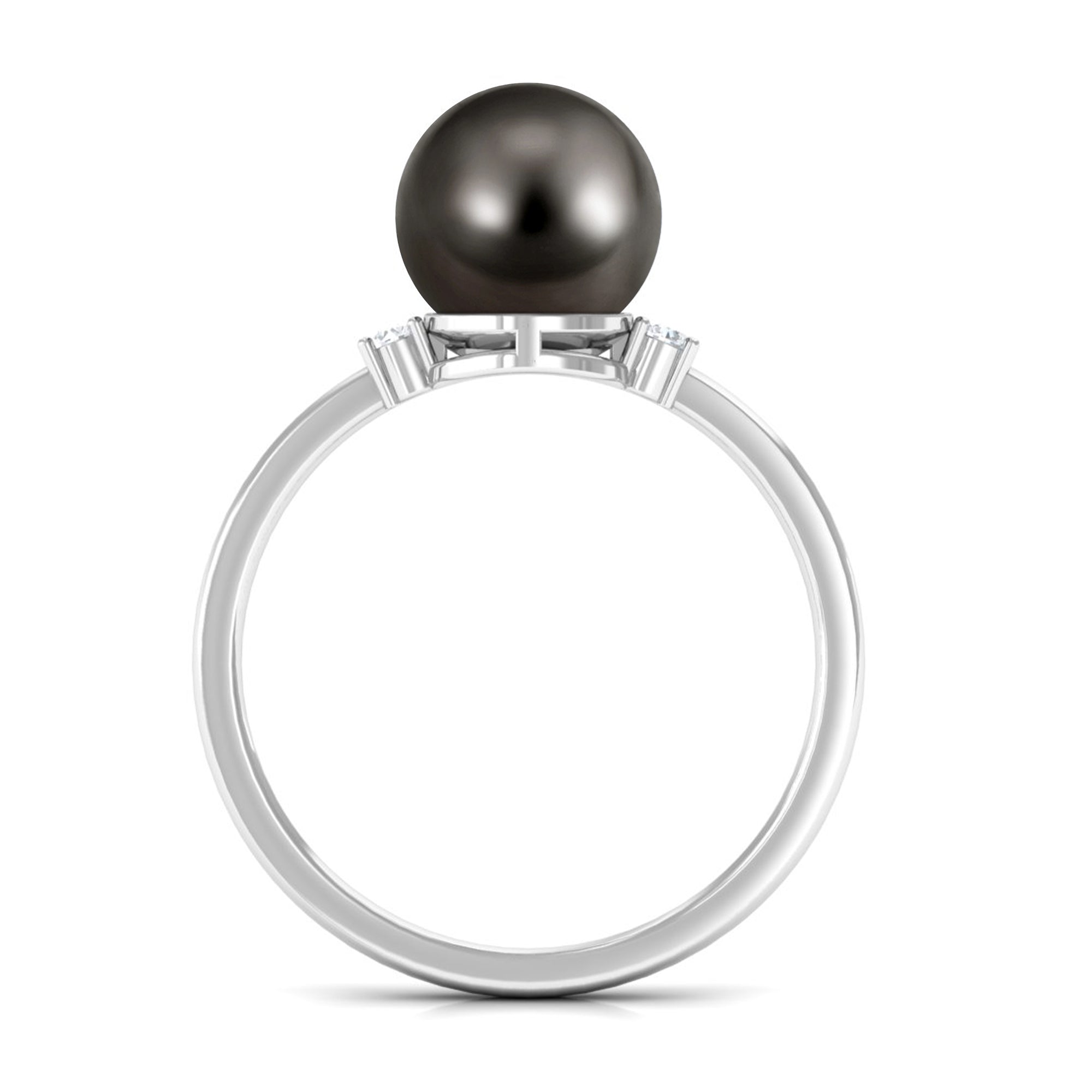 Arisha Jewels-Minimal Tahitian Pearl Solitaire Promise Ring