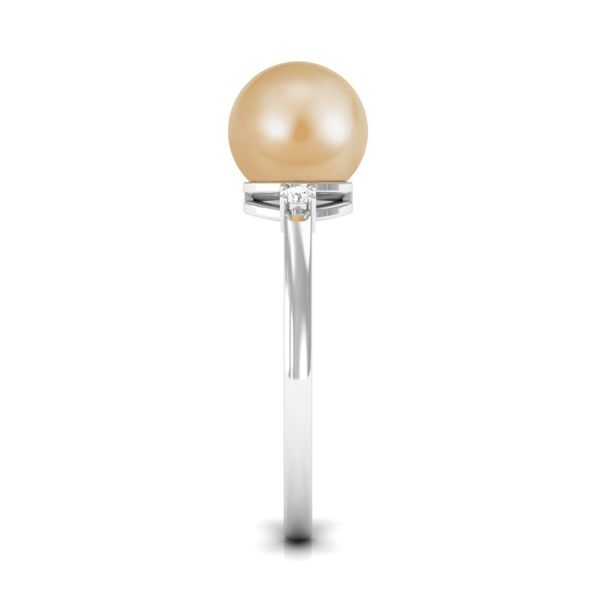 Arisha Jewels-Golden South Sea Pearl Solitaire Promise Ring