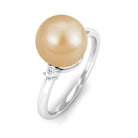 Arisha Jewels-Golden South Sea Pearl Solitaire Promise Ring