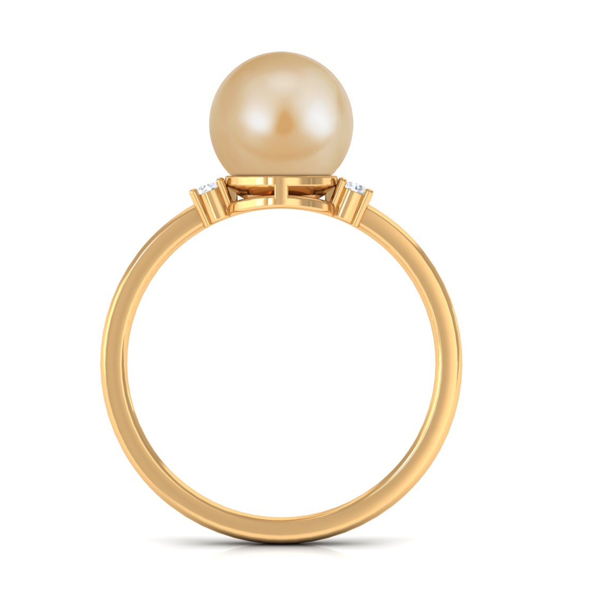 Arisha Jewels-Golden South Sea Pearl Solitaire Promise Ring