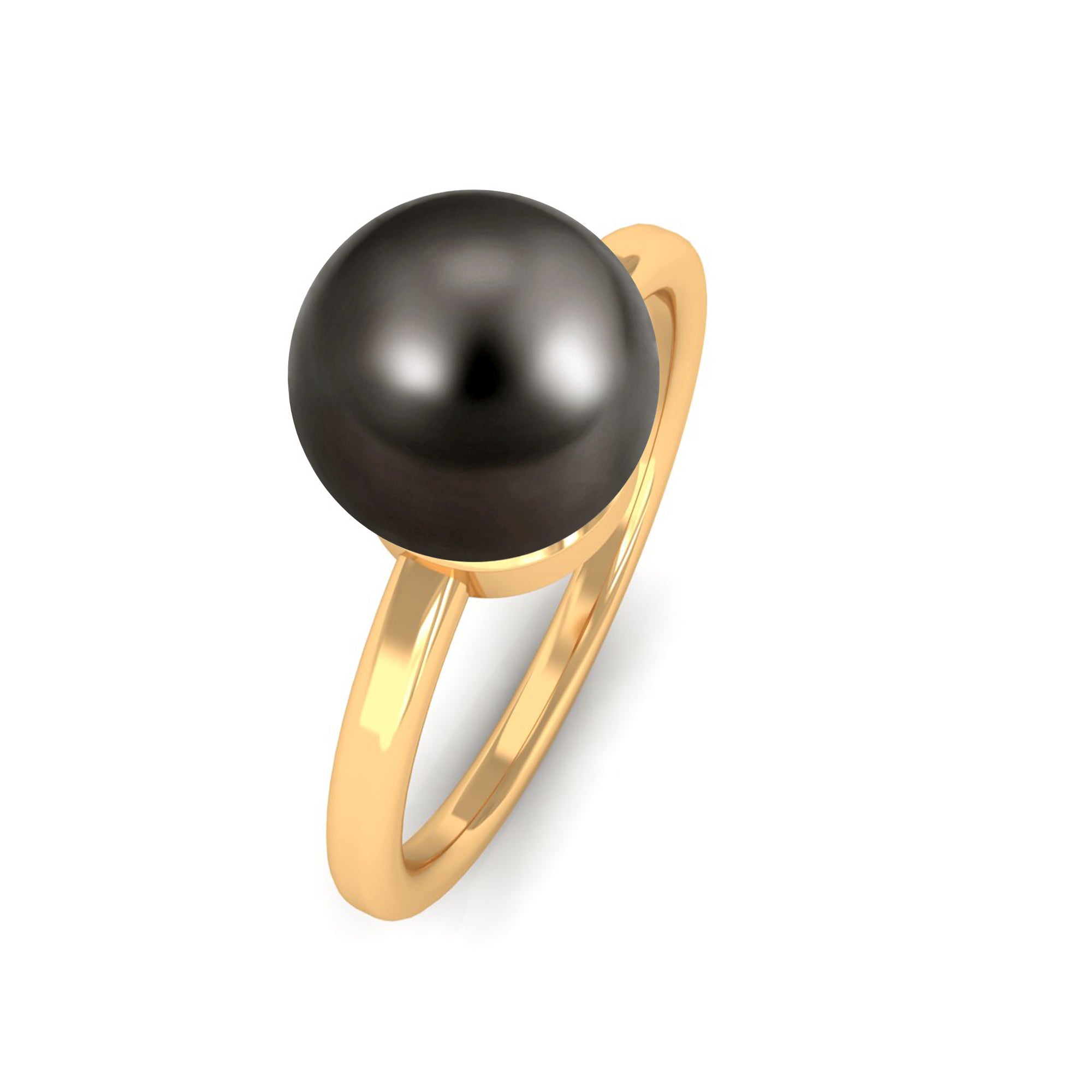 Arisha Jewels-8 MM Solitaire Black Pearl Minimal Ring