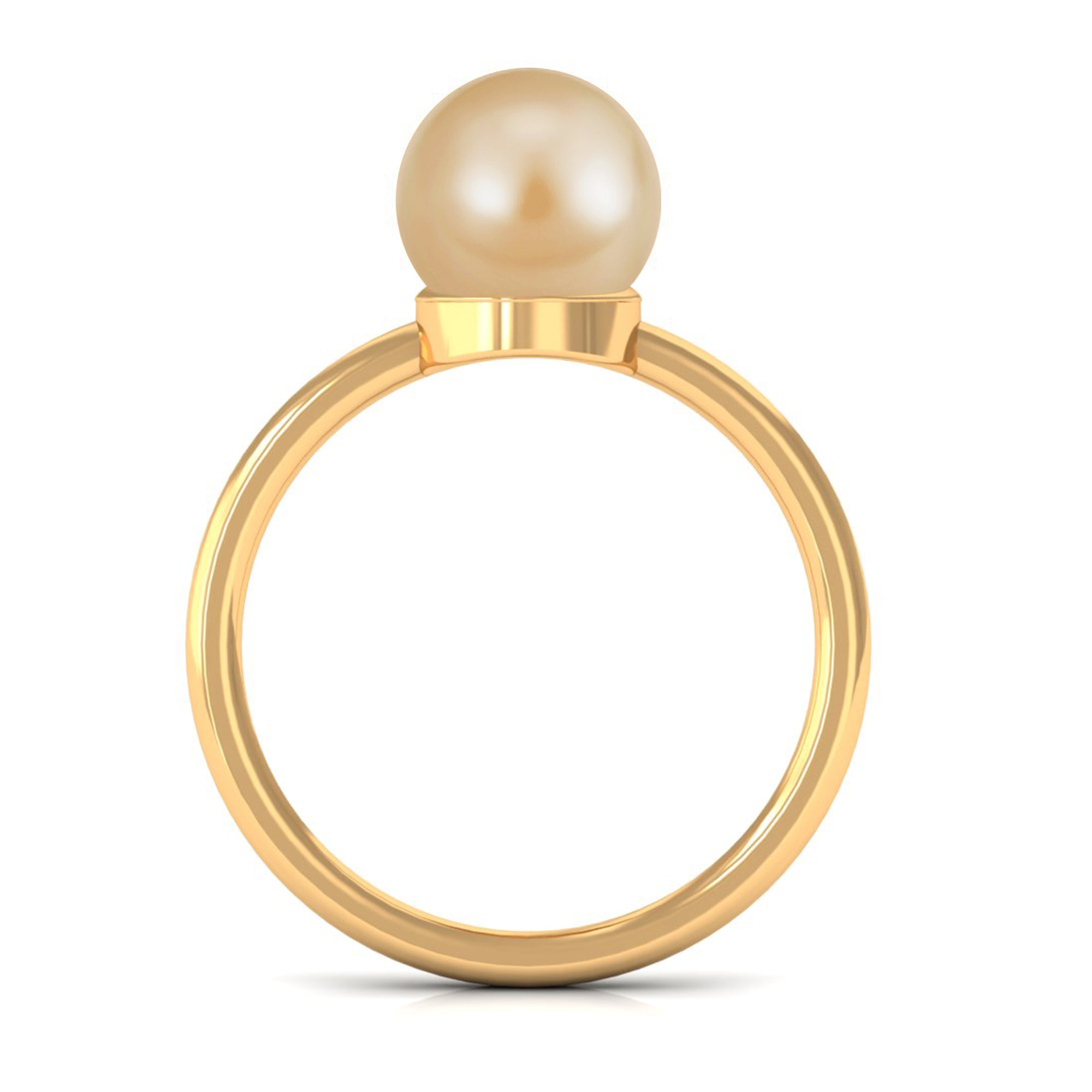 Arisha Jewels-Minimal Round South Sea Pearl Solitaire Ring