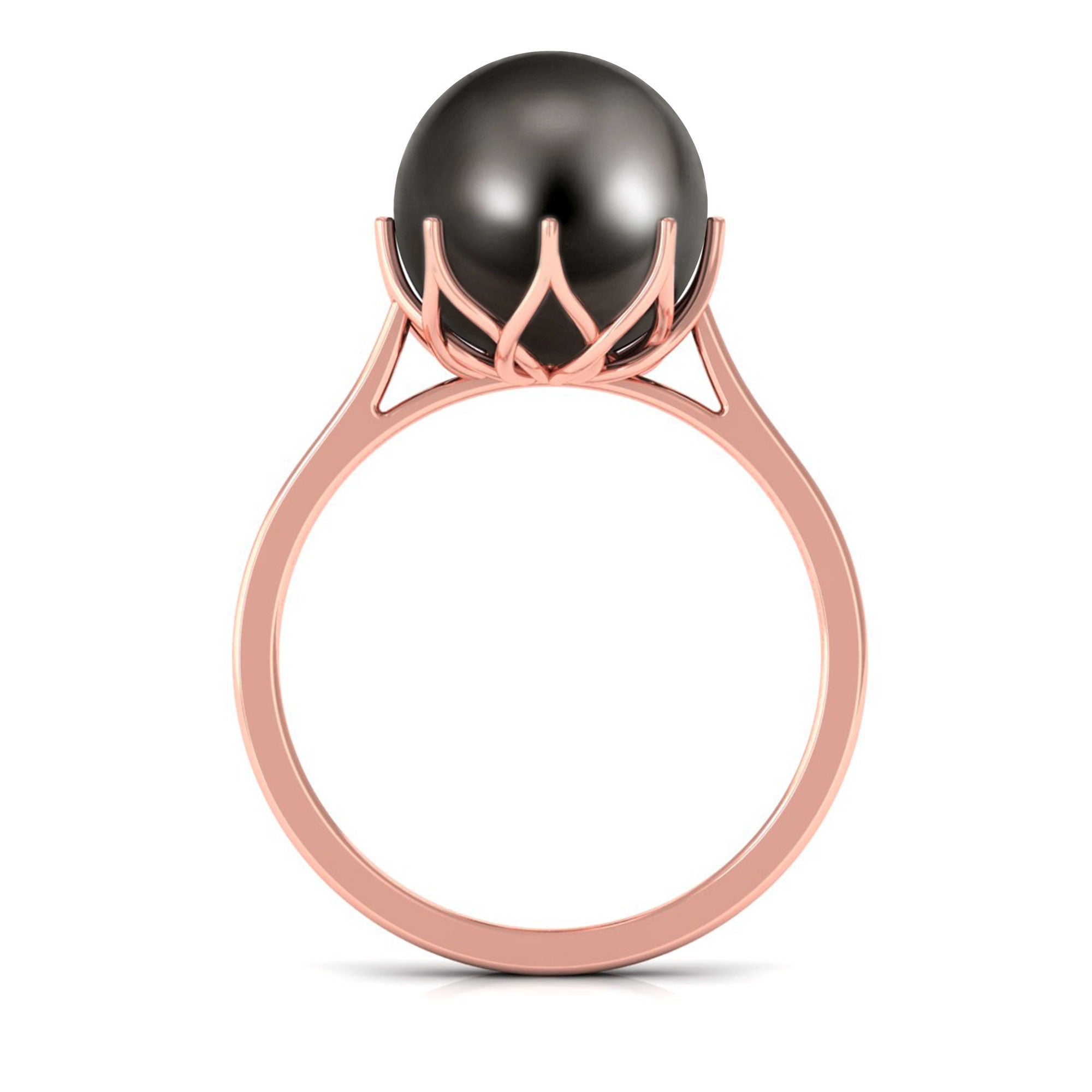 Arisha Jewels-Simple Black Tahitian Pearl Solitaire Ring