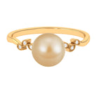 Arisha Jewels-Nature Inspired South Sea Pearl Solitaire Ring with Diamond