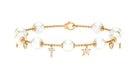 Freshwater White Pearl Bracelet with Charms Freshwater Pearl-AAAA Quality - Arisha Jewels