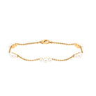 White Freshwater Pearl Station Chain Bracelet Freshwater Pearl-AAAA Quality - Arisha Jewels