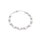 Simple Freshwater Pearl Chain Bracelet with Diamond Freshwater Pearl-AAA Quality - Arisha Jewels