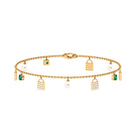 Designer Freshwater Pearl Chain Bracelet with Lock Charms Freshwater Pearl-AAA Quality - Arisha Jewels