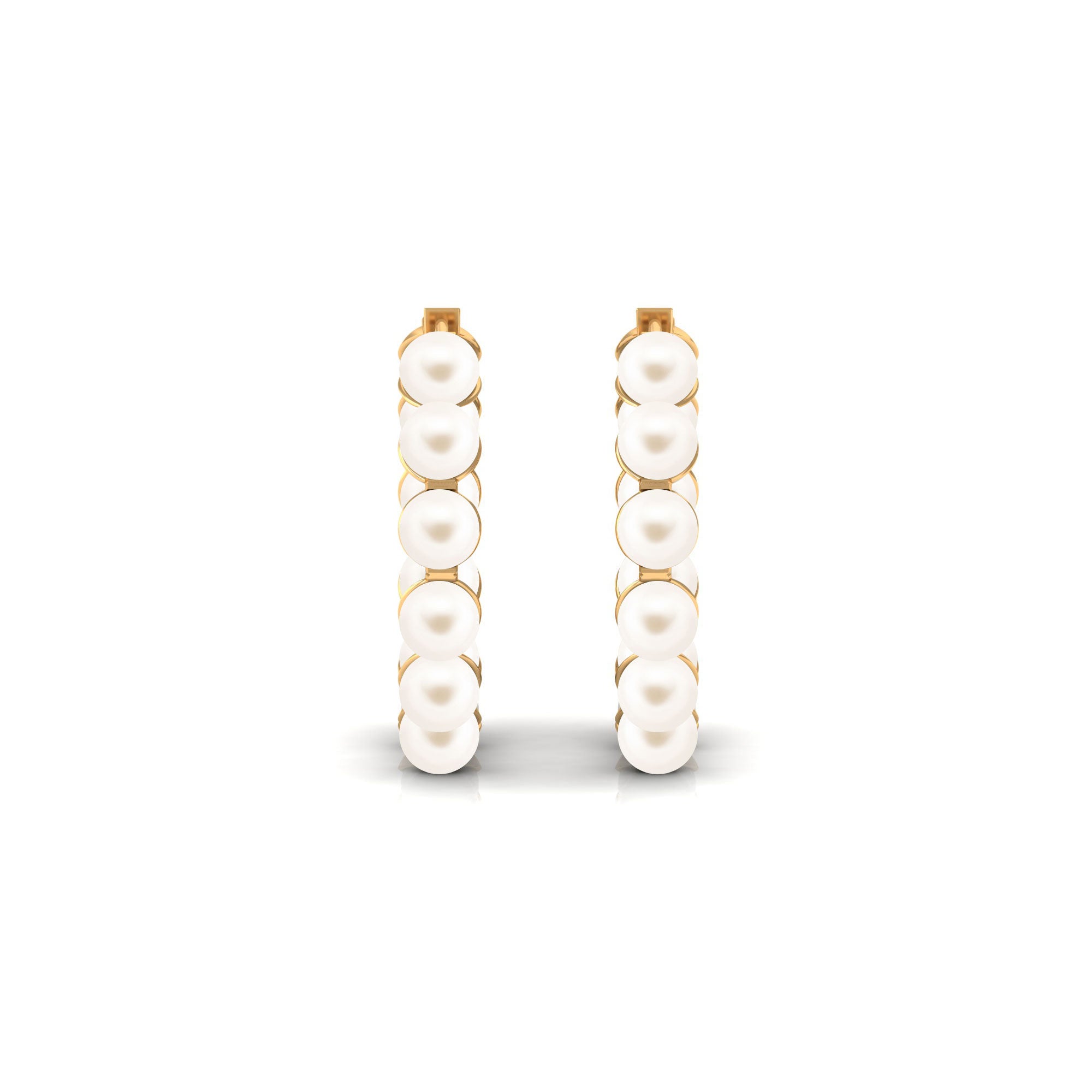 Elegant Freshwater Pearl Hoop Earrings Freshwater Pearl-AAA Quality - Arisha Jewels