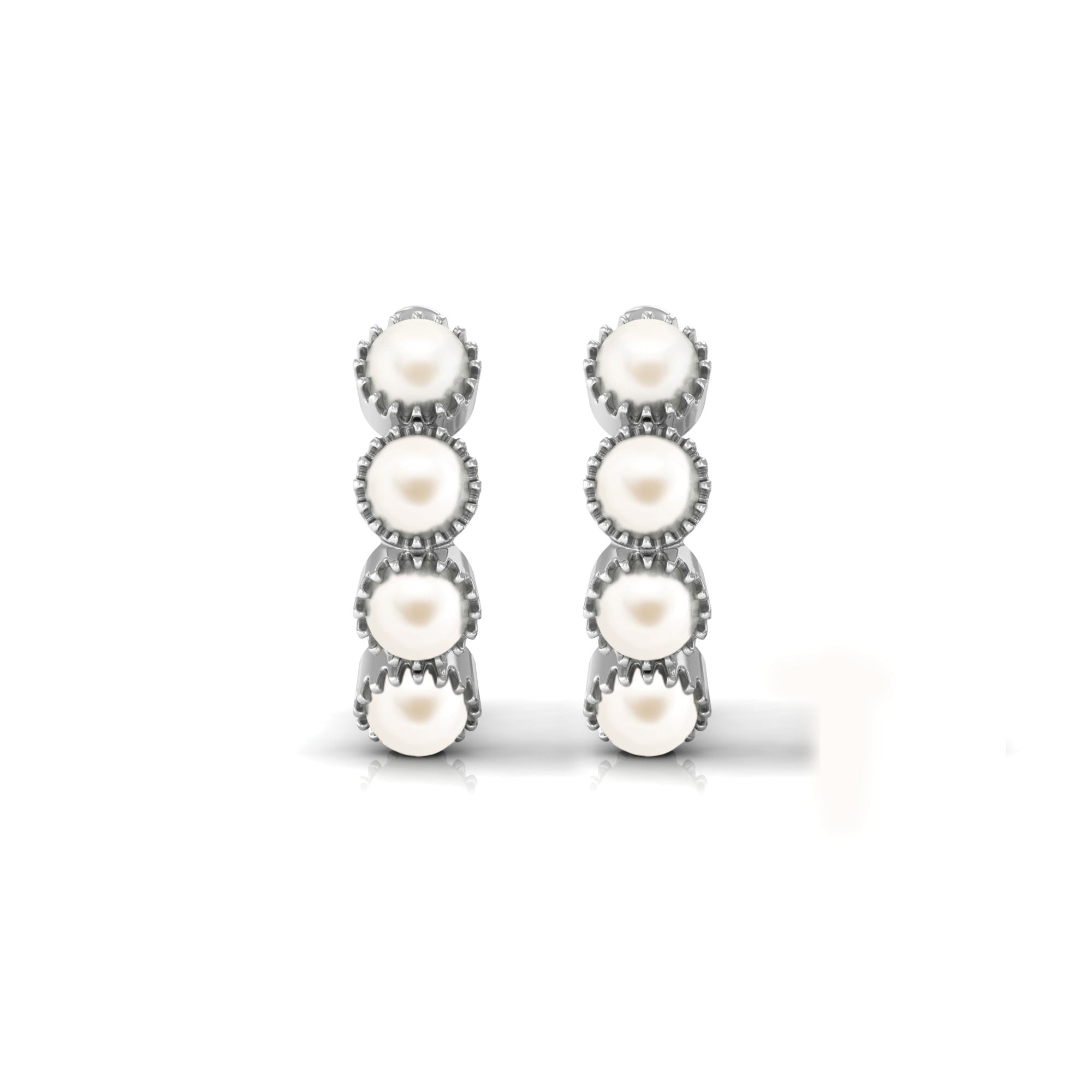 Minimal Hoop Earrings with Freshwater Pearl Freshwater Pearl-AAA Quality - Arisha Jewels