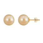 Round Solitaire South Sea Pearl Stud Earrings South Sea Pearl - ( AAA ) - Quality - Arisha Jewels