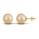 Round Solitaire South Sea Pearl Stud Earrings South Sea Pearl - ( AAA ) - Quality - Arisha Jewels