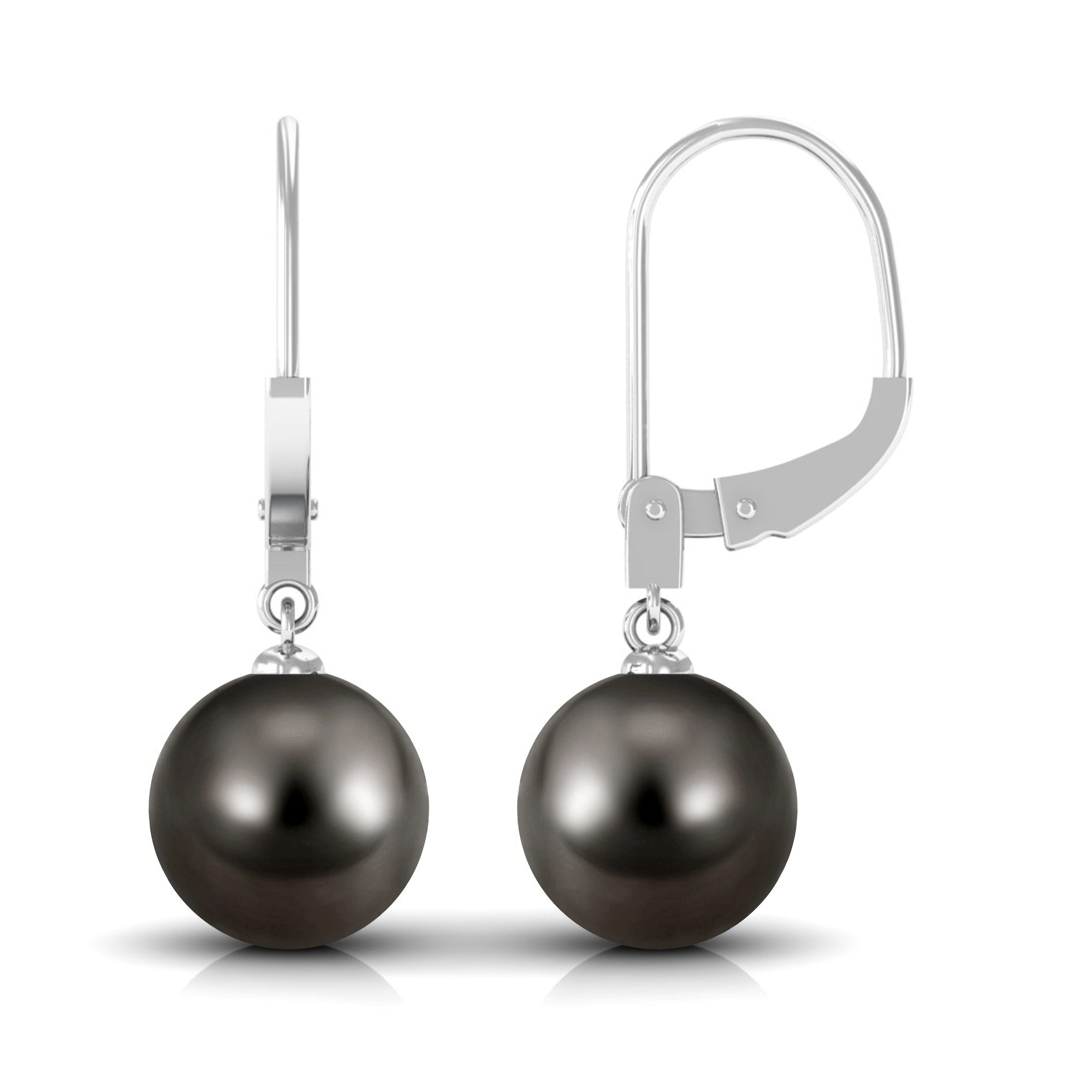 Minimal Black Pearl Solitaire Drop Earrings Tahitian pearl - ( AAA ) - Quality - Arisha Jewels