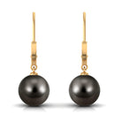 Minimal Black Pearl Solitaire Drop Earrings Tahitian pearl - ( AAA ) - Quality - Arisha Jewels