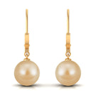 Golden South Sea Pearl Drop Earrings South Sea Pearl - ( AAA ) - Quality - Arisha Jewels