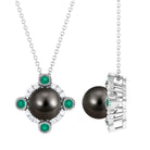 Arisha Jewels-Vintage Inspired Tahitian Pearl Pendant with Emerald